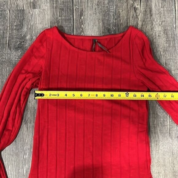Anthropologie Ribbed Slide Slit Tunic Red New NWOT - Small - Picture 8 of 13